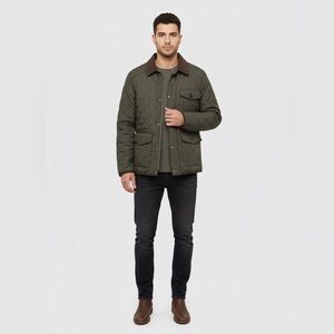 Banana Republic Men's Quilted Green Jacket